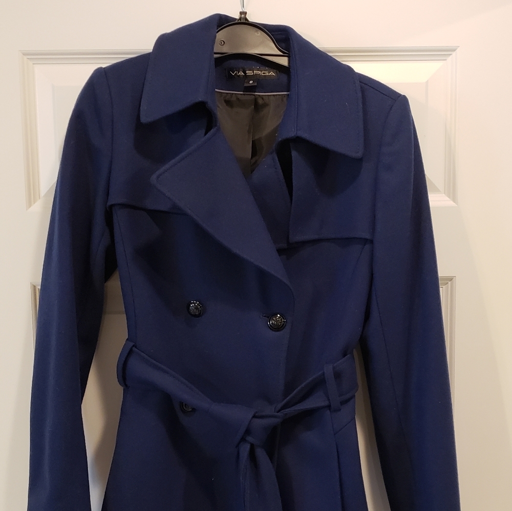 Via Spiga Navy Trench Coat